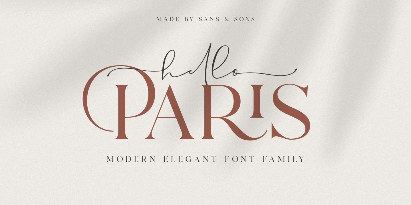 Пример шрифта Hello Paris